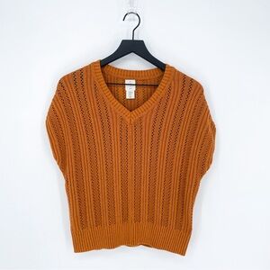 Joie Knit Minimalist Dolman Sleeve Sweater Vest Caramel Brown Size XS
